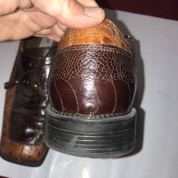 Fratelli leather loafers TAN BROWN SHOES mens 9M Leather SQUARE Toe Animal Print - Picture 7 of 13